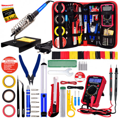 Plusivo Soldering Iron Kit with Digital Multimeter (230 V, Plug Type: EU)