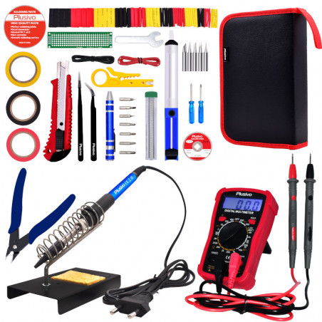 Plusivo Soldering Iron Kit with Digital Multimeter (230 V, Plug Type: EU)