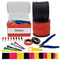 Plusivo 12AWG Hook up Wire Kit - 600V Tinned Stranded Silicone Wire of 2 Different Colors x 8m