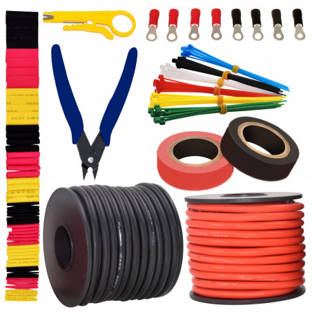 Plusivo 12AWG Hook up Wire Kit - 600V Tinned Stranded Silicone Wire of 2 Different Colors x 8m