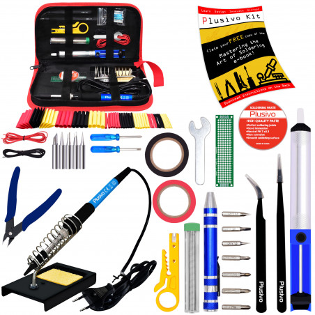 Plusivo Soldering Kit with Diagonal Wire Cutter (230 V,  EU Plug)
