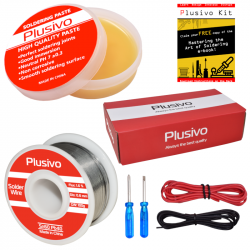 Plusivo Solder Wire (0.6mm, 100g) and Rosin Paste Flux for PCB Electrical Soldering