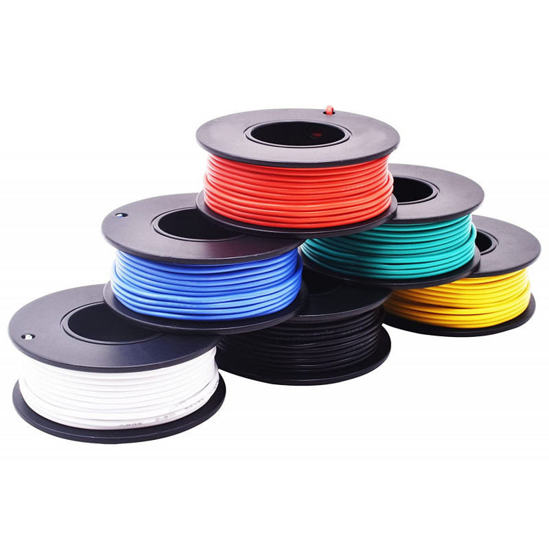 Buy Hook-Up Wire Spool Green (22 AWG, 6x50ft, Solid Core) with cheap price