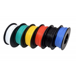 Plusivo 22AWG Hook up Wire Kit -  Pre-Tinned Solid Core Wire of 6 Different Colors x 10 m (33 ft) each