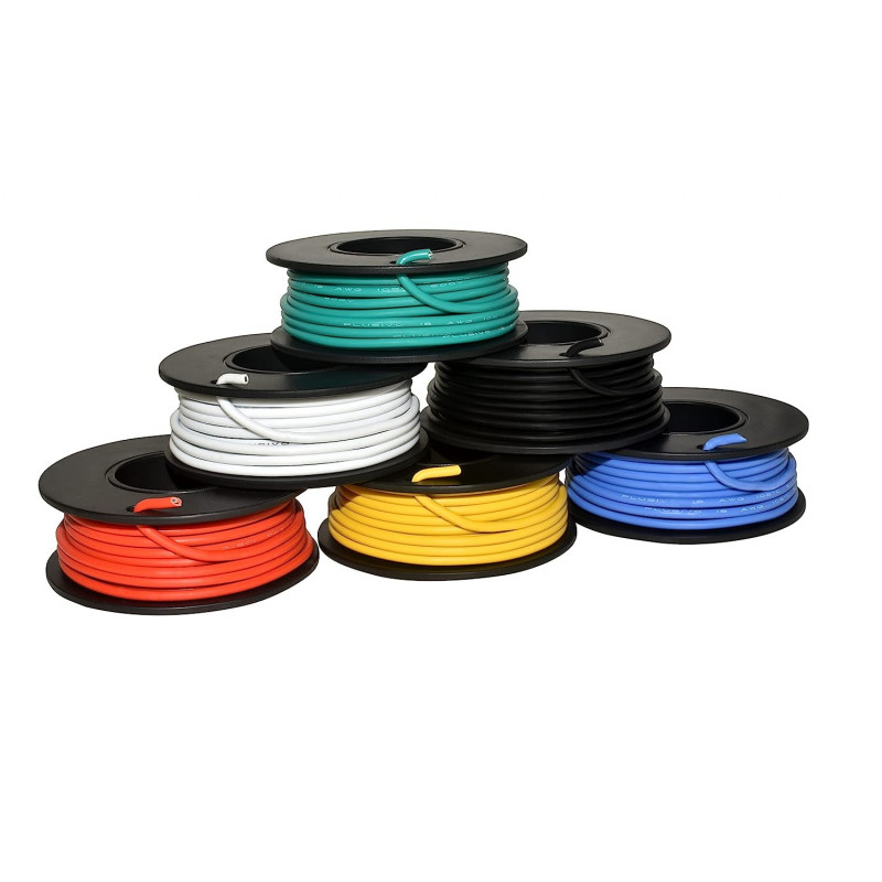 Plusivo 22AWG Hook up Wire Kit - Pre-Tinned Solid Core Wire of 6 Different  Colors x 10 m (33 ft) each
