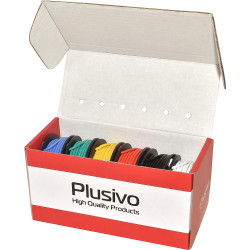 Plusivo Hookup Wire Kit (6 colors, 5 m each, AWG 18, Solid Wire) PVC Jacket