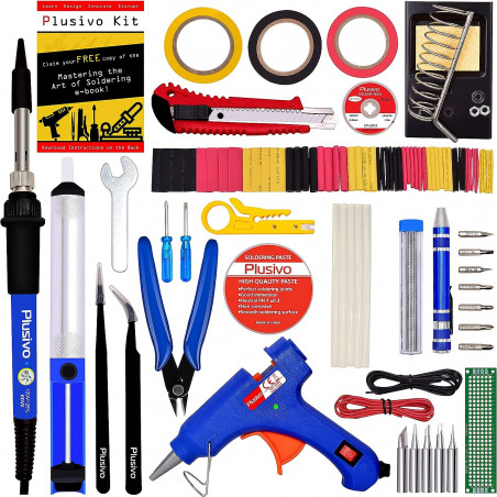 Plusivo Soldering Iron Kit With Glue Gun (110 V, Plug Type: US )