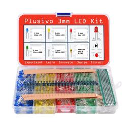 Plusivo 3mm Diffused LED Diode Assortment Kit