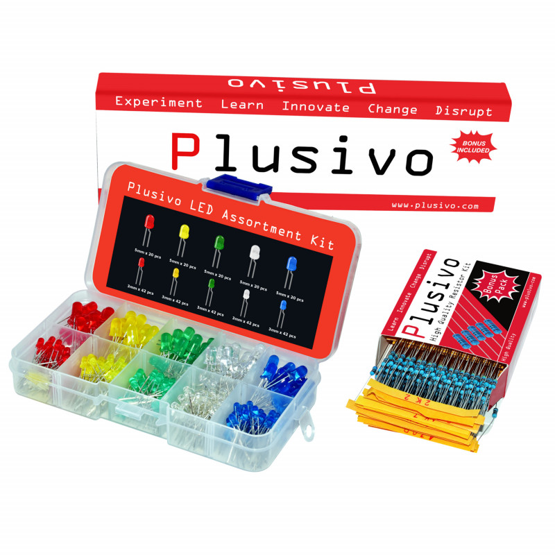 barmhjertighed kandidatskole Portico Plusivo 3mm and 5mm Diffused LED Light Emitting Diode Assortment Kit