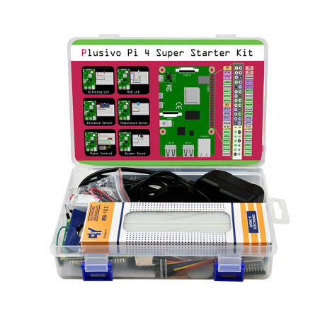 Plusivo Pi 4 Super Starter Kit with Raspberry Pi 4 with 4 GB of RAM and 32 GB sd card with NOOBs