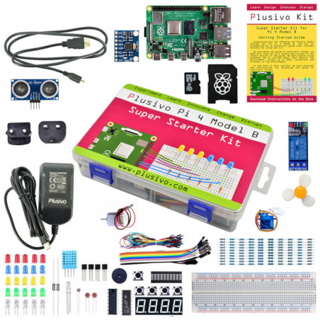 Plusivo Pi 4 Super Starter Kit with Raspberry Pi 4 with 2 GB of RAM and 32 GB sd card with NOOBs