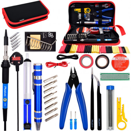 Plusivo Soldering Kit with Diagonal Wire Cutter (230 V, UK Plug)