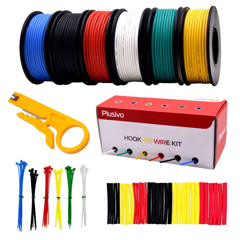 Velleman K/MOWM 24AWG Solid Core 10 Color Mounting/Hookup Wire Kit 60m 