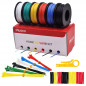 Plusivo 22AWG Solid Core PVC Wire Kit - 6 Colors (10m each) - RobotShop