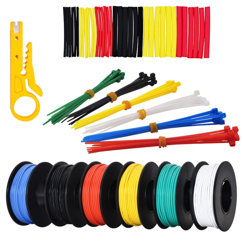 22AWG Hook up Wire Kit - 600V Pre-Tinned Solid Core Wire of 6 Different ...