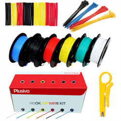Plusivo 30AWG Hook up Wire Kit - 6 Different Colors x 66 ft each