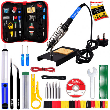 Plusivo Soldering Kit For Electronics (230 V, Plug Type: UK)